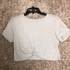 Baby blue comfy cropped T-shirts